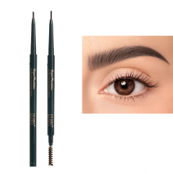 Creion de sprancene retractabil cu periuta Super Precision Ultra Fine USHAS  NO:04 Cenusiu